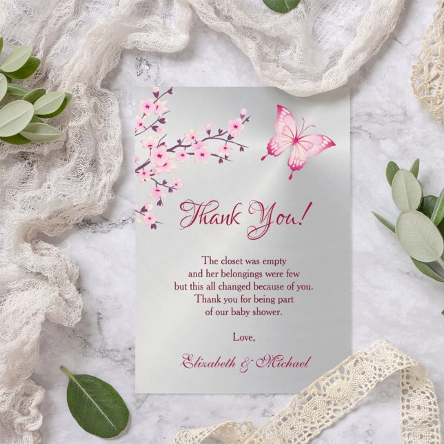 Baby shower aux papillons Cerry Blossom | MERCI (Créateur téléchargé)
