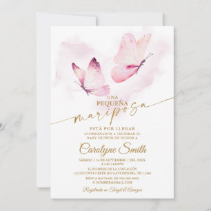 Baby shower aux papillons sur invitation espagnole