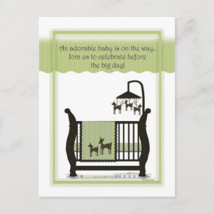 Baby shower avec carte postale Invitation cerfs