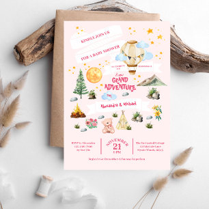 Baby shower aventure Aquarelle Arbres Invitation