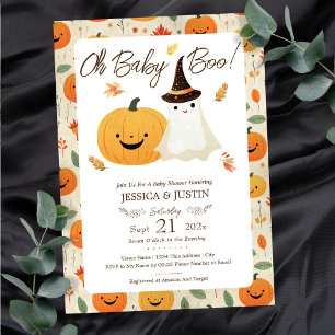Baby Shower Baby Boo Fall Halloween Invitation