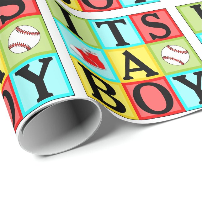 Baby Shower Baby Boy Gift Wrapping Paper (Roll Corner)