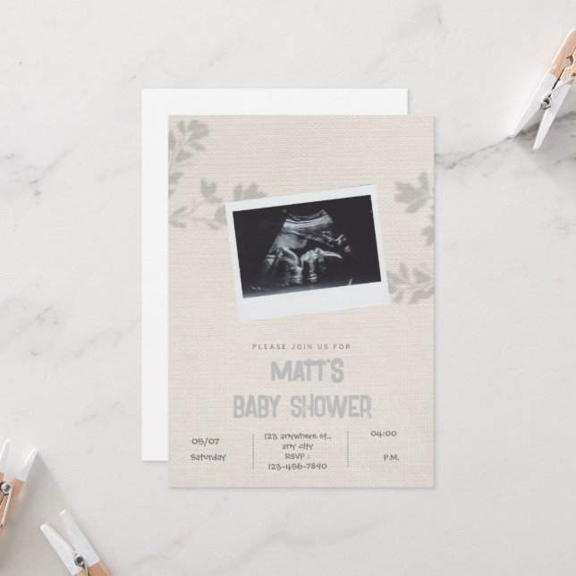 Baby shower Baby Boy invitation (Front/Back In Situ)
