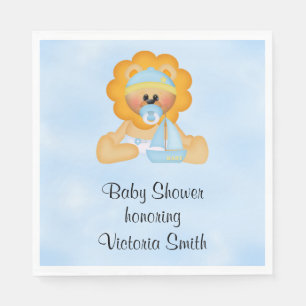 Baby Shower Baby Boy Lion Napkin