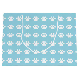 Baby Shower - Baby Boy - Paw Print Theme Large Gift Bag