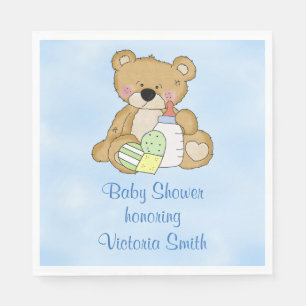 Baby Shower Baby Boy Teddy Bear Napkin