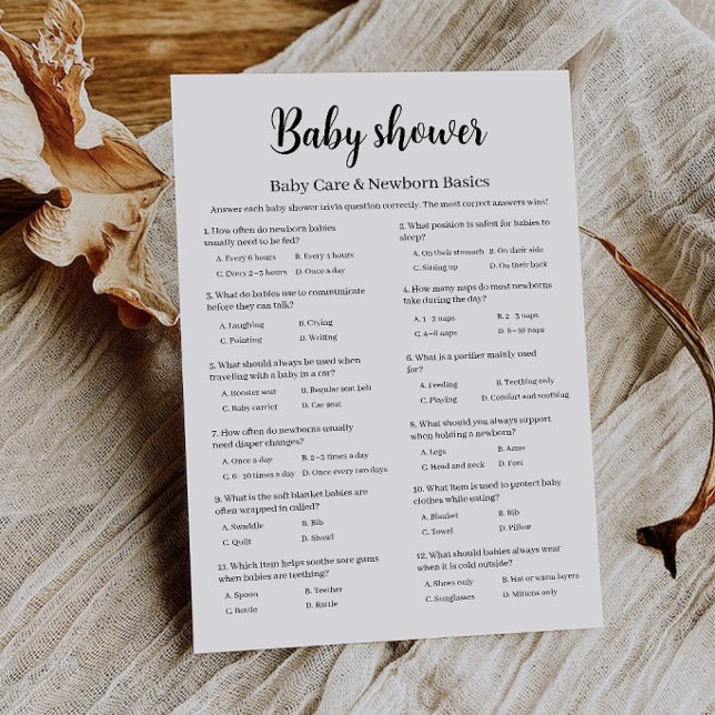Baby Shower Baby Care Newborn Basics Game, Invitation (Baby Shower Baby Care Newborn Basics Game, Invitation)