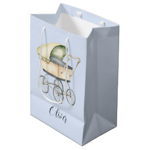 Baby Shower baby carriage Medium Gift Bag