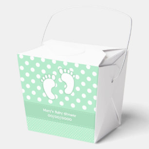 Baby Shower Baby Feet Polka Dot Favor Box