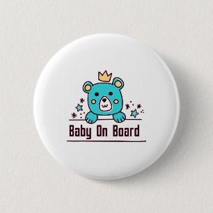 baby shower baby on board 2 inch round button