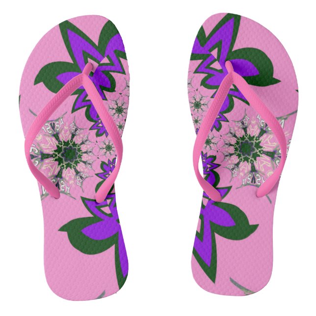 Baby Shower Baby pink cool pattern design Flip Flops (Footbed)