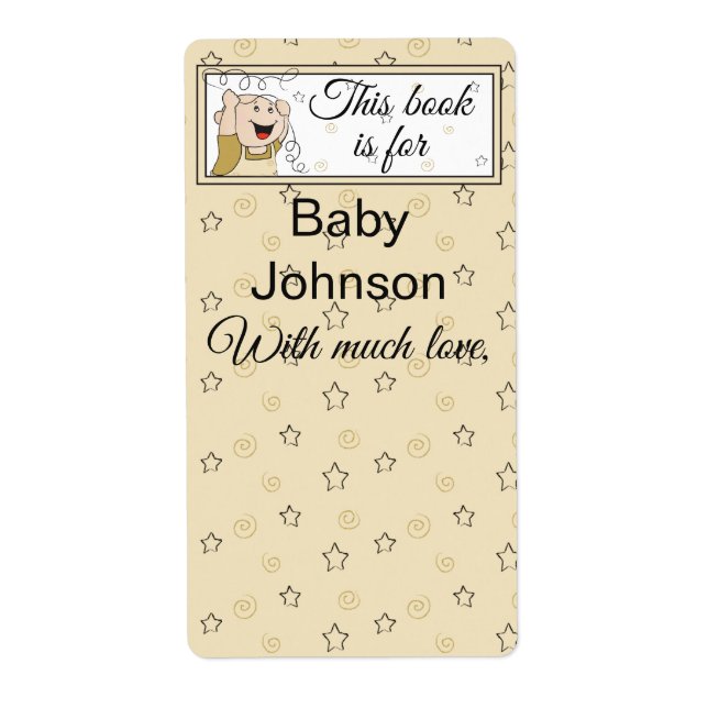 Baby shower "Baby & Stars" Feuille de plaque de 8 (Devant)