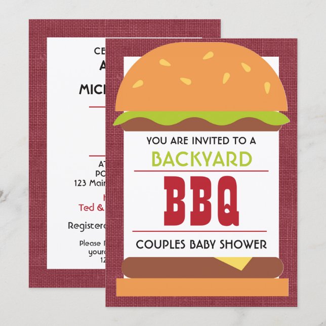 Baby Shower Backyard BBQ Invitation (Front/Back)