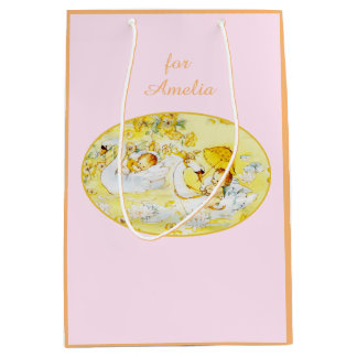 Baby Shower Bag Swan Pink and Orange