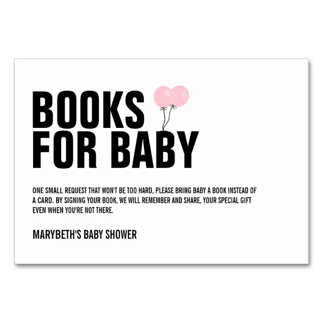 Baby shower Balloon Rose Apportez Une Carte De Dem (Devant)