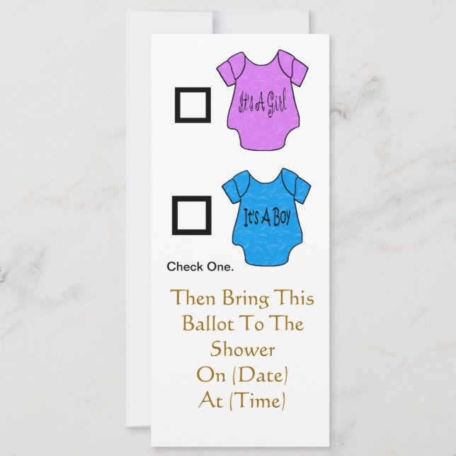 Baby Shower Ballot Inivitations  - Customize It! Invitation (Front)