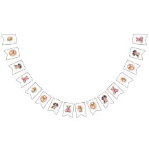 Baby Shower Banner with pink bows and baby animals