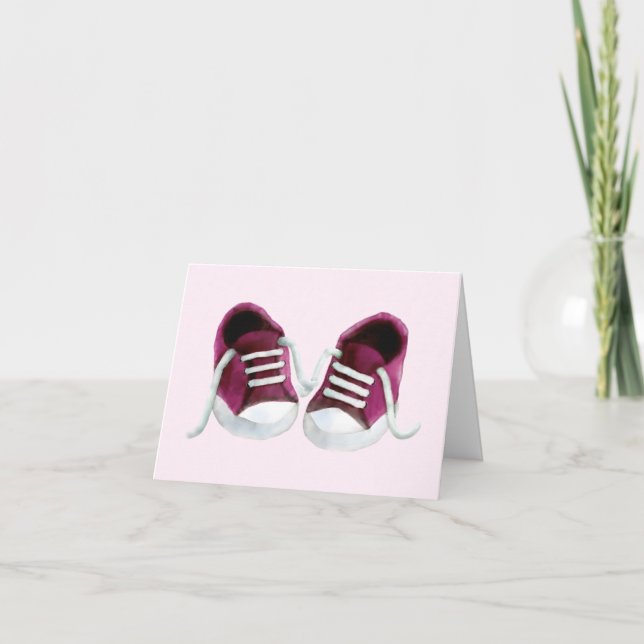 Baby shower Basket rose Merci Cartes (Devant)