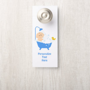 Baby Shower Bathtub  Bath Time Personalized Room Door Hanger