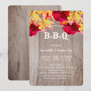 Baby shower BBQ BaByQ Bois de automne Invitation
