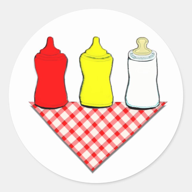 Baby Shower BBQ Classic Round Sticker (Front)