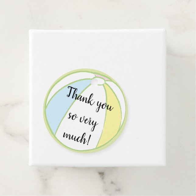 Baby Shower Beach Ball Favour Tags (In Situ)