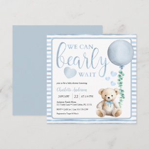 Baby shower Bearly Wait Teddy Bear Invitation