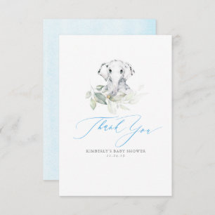 Baby shower bébé éléphant garçon Merci