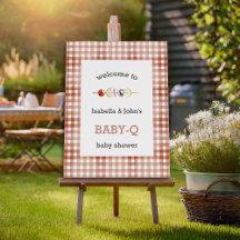 Baby shower bébé Q Barbecue Affiche de bienvenue