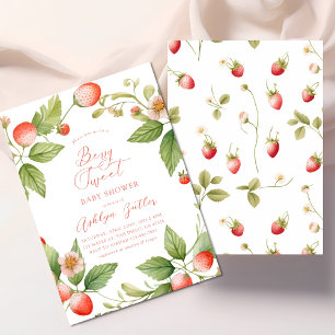 Baby shower Berry Sweet Strawberry Invitation
