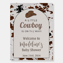 Baby shower Bienvenue Western Cowboy Foam Board