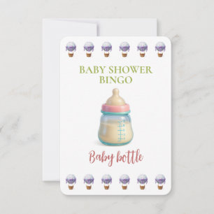Baby Shower Bingo Card, Funny Game- Baby Bottle