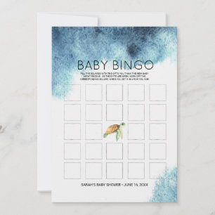 Baby Shower Bingo Card Sea Turtle