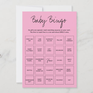 Baby Shower Bingo Cards, Unique Prefilled Baby Bin Invitation
