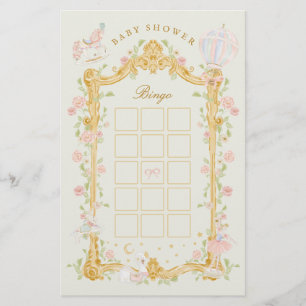 Baby Shower Bingo Fairytale Princess Carousel Flyer