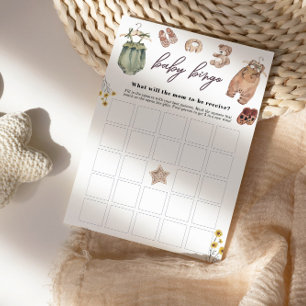 Baby Shower Bingo fall boho Invitation