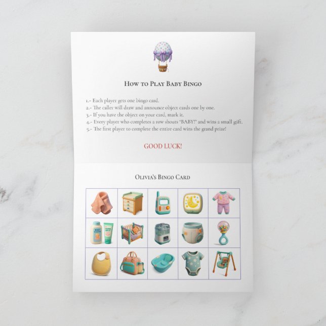 Baby Shower Bingo Game Board12. Fun Party Holiday Card (Inside)