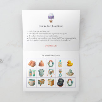 Baby Shower Bingo Game Board15. Fun Party Holiday Card