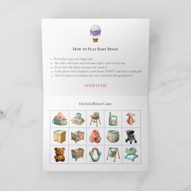 Baby Shower Bingo Game Board16. Fun Party Holiday Card (Inside)