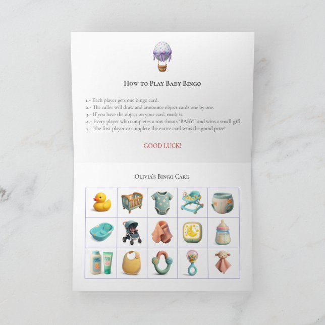 Baby Shower Bingo Game Board18. Fun Party Holiday Card (Inside)