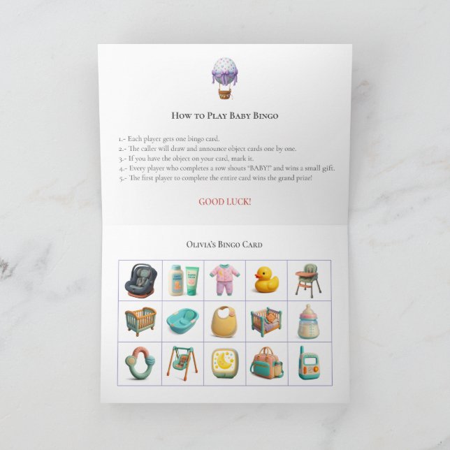 Baby Shower Bingo Game Board19. Fun Party Holiday Card (Inside)