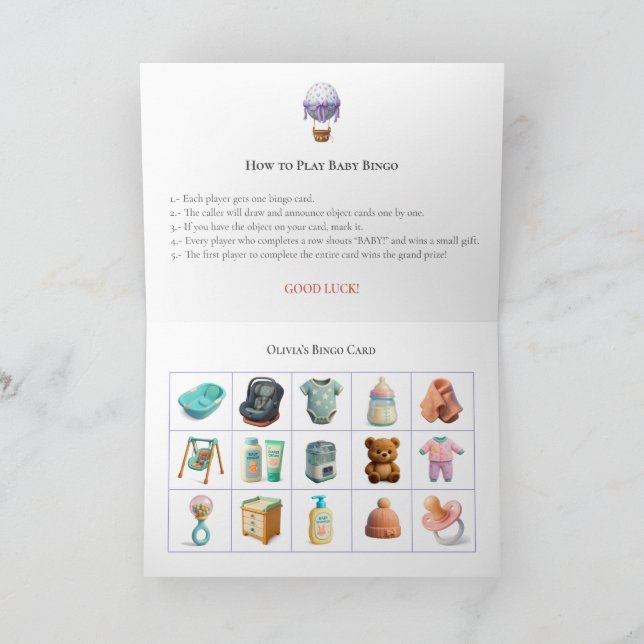 Baby Shower Bingo Game Board1. Fun Party Holiday Card (Inside)