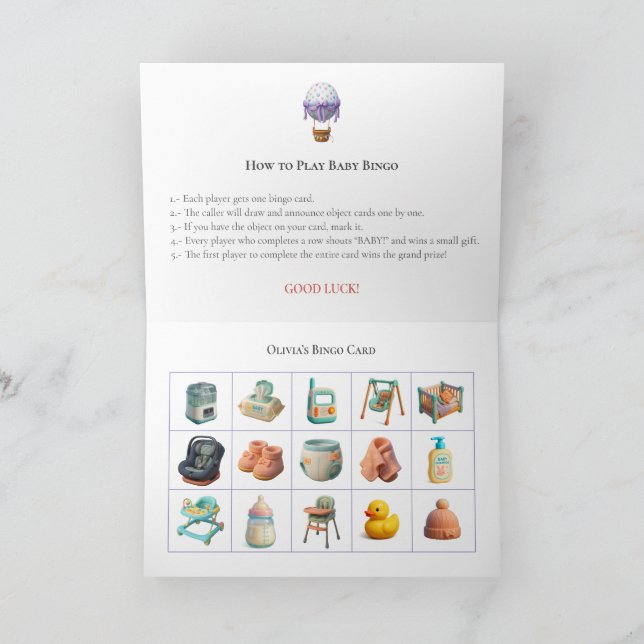 Baby Shower Bingo Game Board2. Fun Party Holiday Card (Inside)