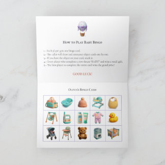 Baby Shower Bingo Game Board6. Fun Party Holiday Card
