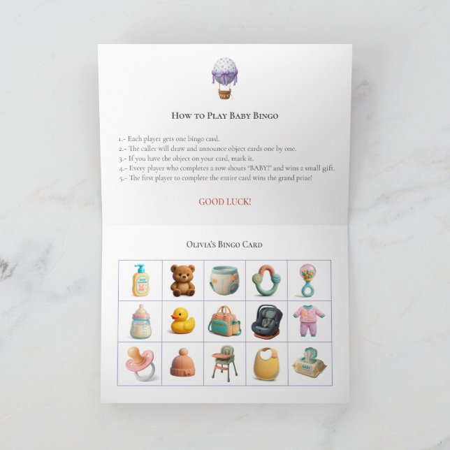 Baby Shower Bingo Game Board7. Fun Party Holiday Card (Inside)