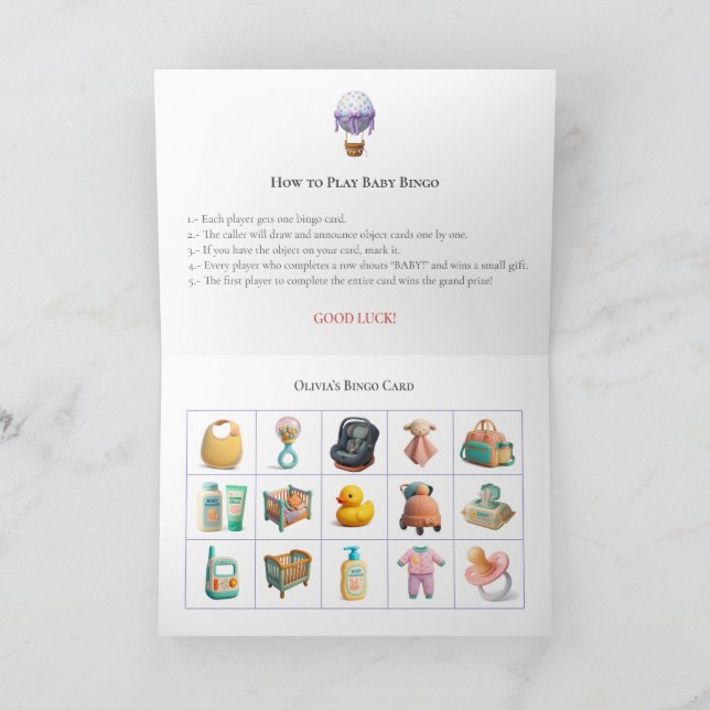 Baby Shower Bingo Game Board8. Fun Party Holiday Card (Inside)