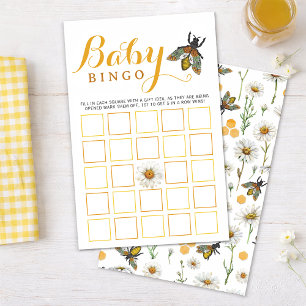 Baby Shower Bingo Game   Bumblebee Honey Bee Theme