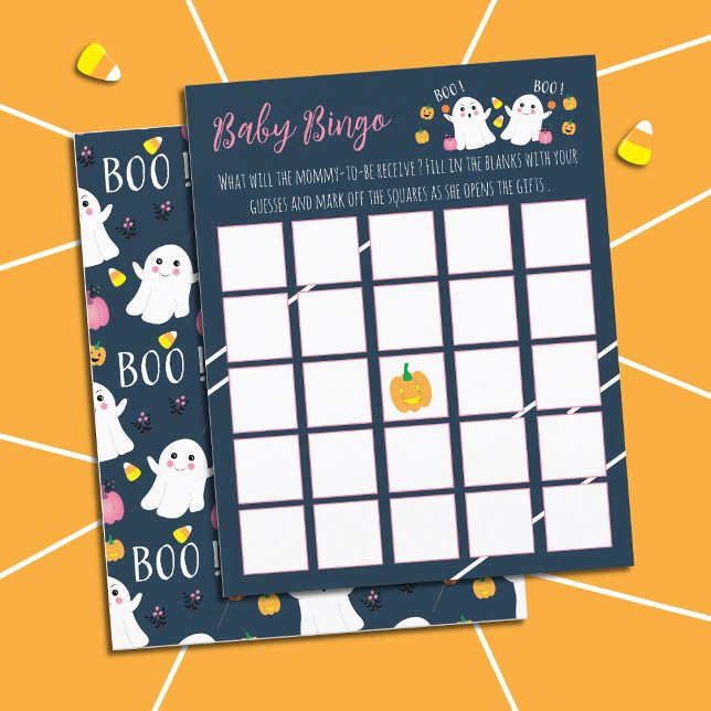 Baby Shower Bingo Game -Halloween -Dark Blue (Creator Uploaded)