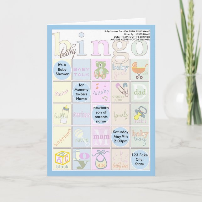 Baby Shower Bingo Invitation (Front)