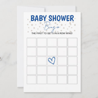 Baby shower Bingo Jeu Blue Invitation
